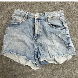 Tiffosi Denim Shorts Womens Size 26 Light Wash Blue Raw Hem Cotton Casual CutOff